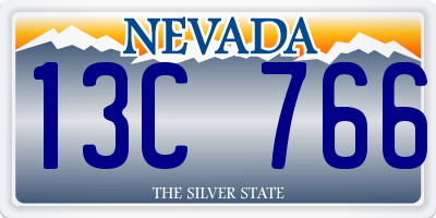 NV license plate 13C766