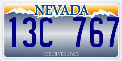 NV license plate 13C767