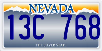 NV license plate 13C768
