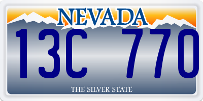 NV license plate 13C770