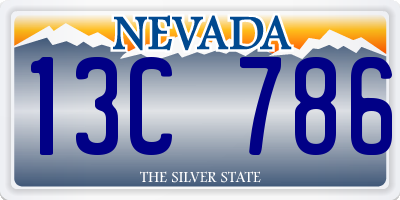 NV license plate 13C786