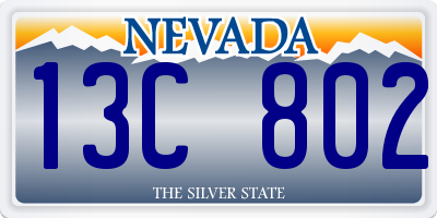 NV license plate 13C802