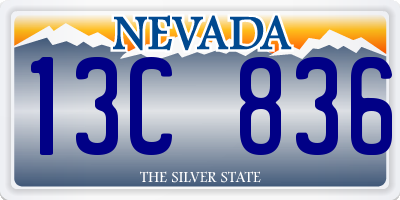 NV license plate 13C836