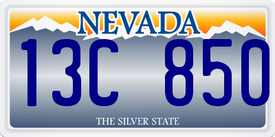 NV license plate 13C850