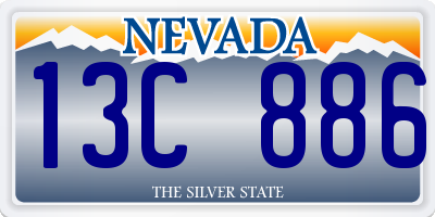 NV license plate 13C886