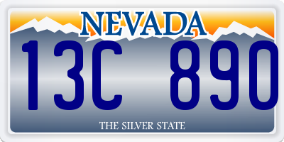 NV license plate 13C890