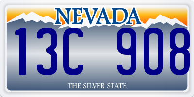 NV license plate 13C908