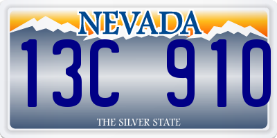 NV license plate 13C910