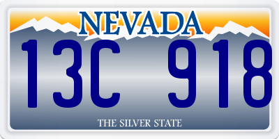 NV license plate 13C918