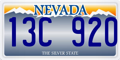 NV license plate 13C920