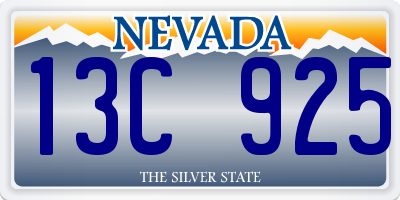 NV license plate 13C925