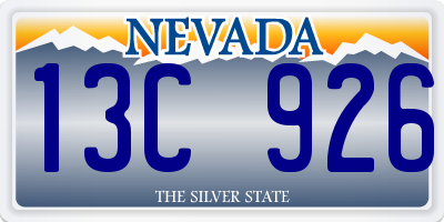 NV license plate 13C926