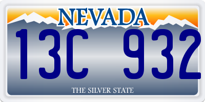 NV license plate 13C932