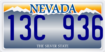 NV license plate 13C936