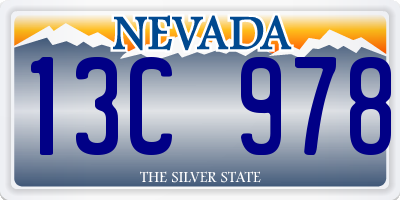 NV license plate 13C978