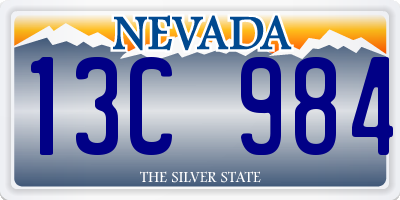 NV license plate 13C984