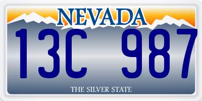 NV license plate 13C987