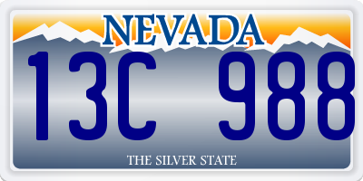 NV license plate 13C988