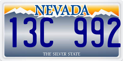 NV license plate 13C992