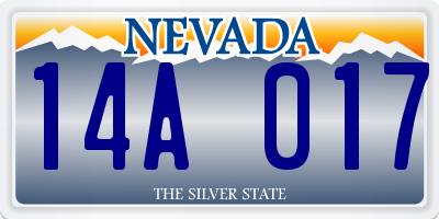 NV license plate 14A017