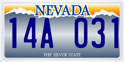 NV license plate 14A031