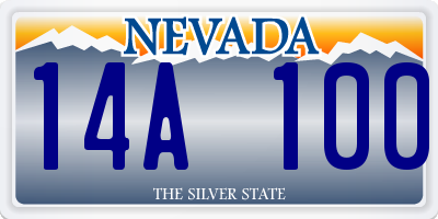 NV license plate 14A100