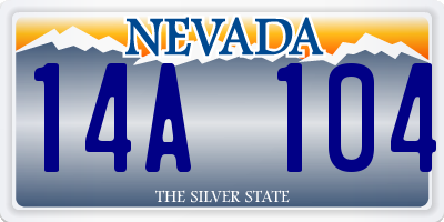 NV license plate 14A104