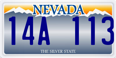NV license plate 14A113