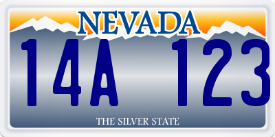 NV license plate 14A123