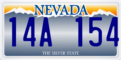 NV license plate 14A154