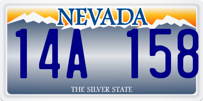 NV license plate 14A158