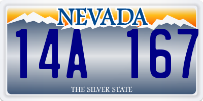 NV license plate 14A167