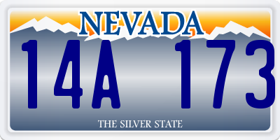 NV license plate 14A173