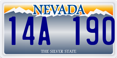 NV license plate 14A190