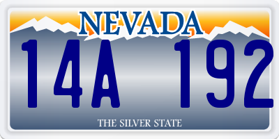 NV license plate 14A192