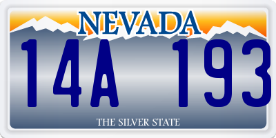 NV license plate 14A193