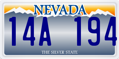 NV license plate 14A194