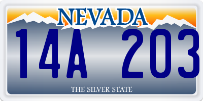 NV license plate 14A203
