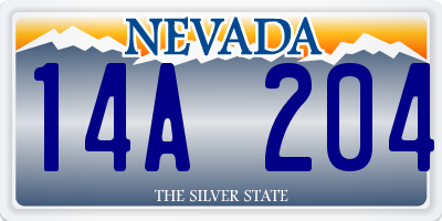 NV license plate 14A204