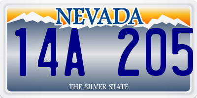 NV license plate 14A205