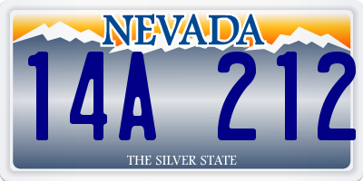 NV license plate 14A212