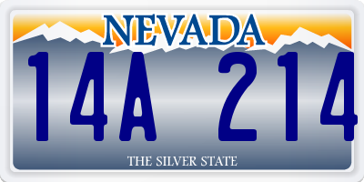 NV license plate 14A214