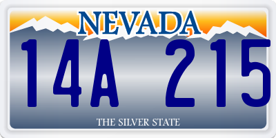 NV license plate 14A215