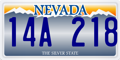 NV license plate 14A218