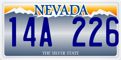 NV license plate 14A226