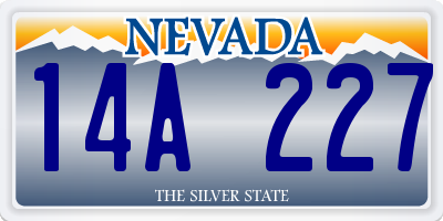 NV license plate 14A227