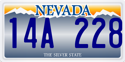 NV license plate 14A228