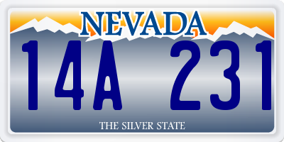 NV license plate 14A231