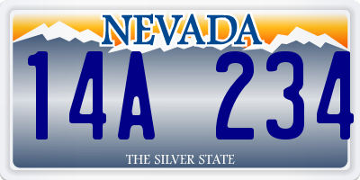 NV license plate 14A234