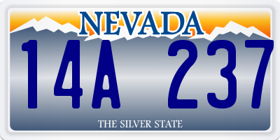 NV license plate 14A237